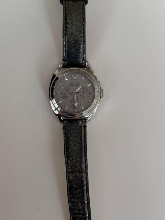 Coach Accessories - Coach Silver Grey Dial Black Strap Watch